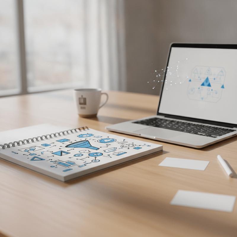 Lead generation funnel with conversion metrics