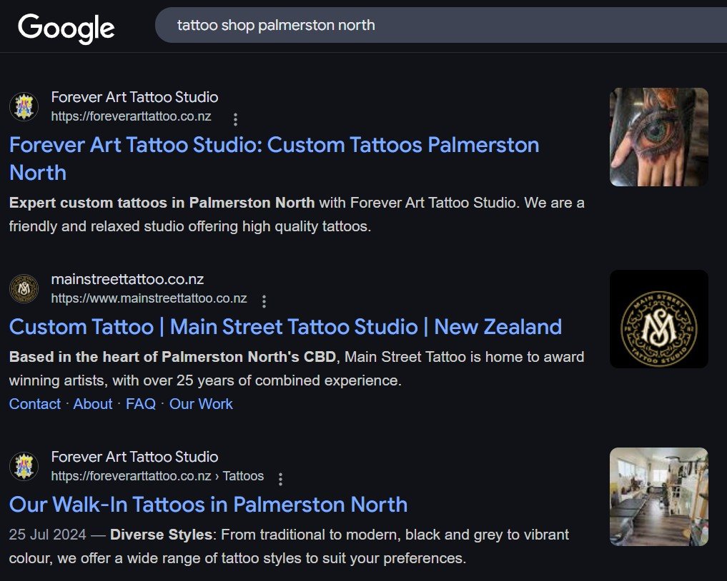 'tattoo shop palmerston north'