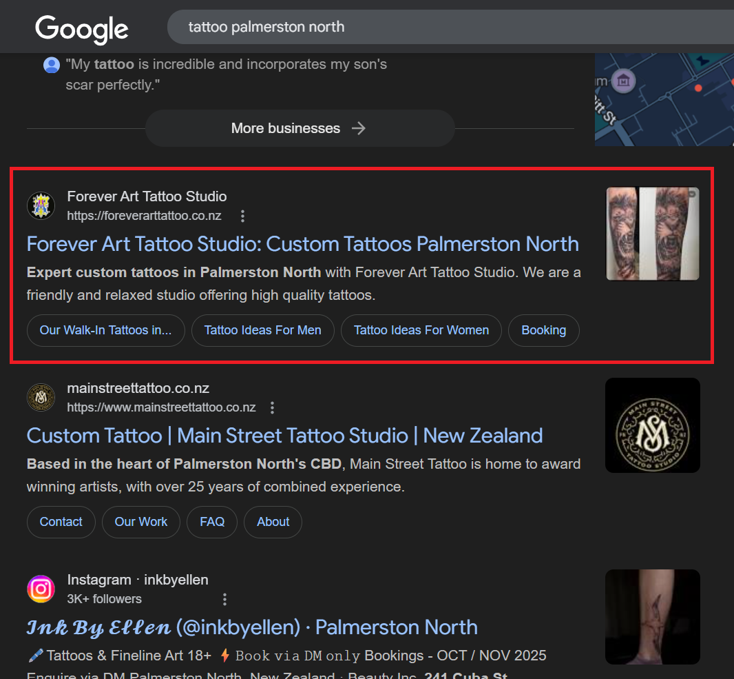 top website seo results google